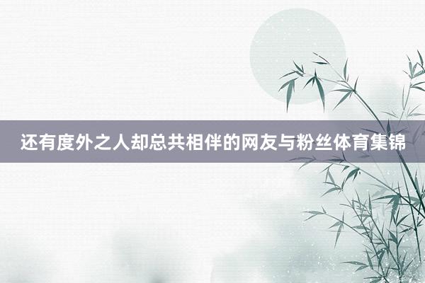 还有度外之人却总共相伴的网友与粉丝体育集锦